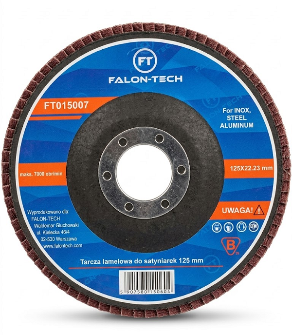 Tarcza do metalu satyniarek włóknina lamelkowa 125mm Falon Tech
