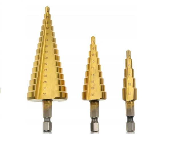Zestaw wierteł wiertła stopniowe stożkowe 4-32mm 3 sztuki