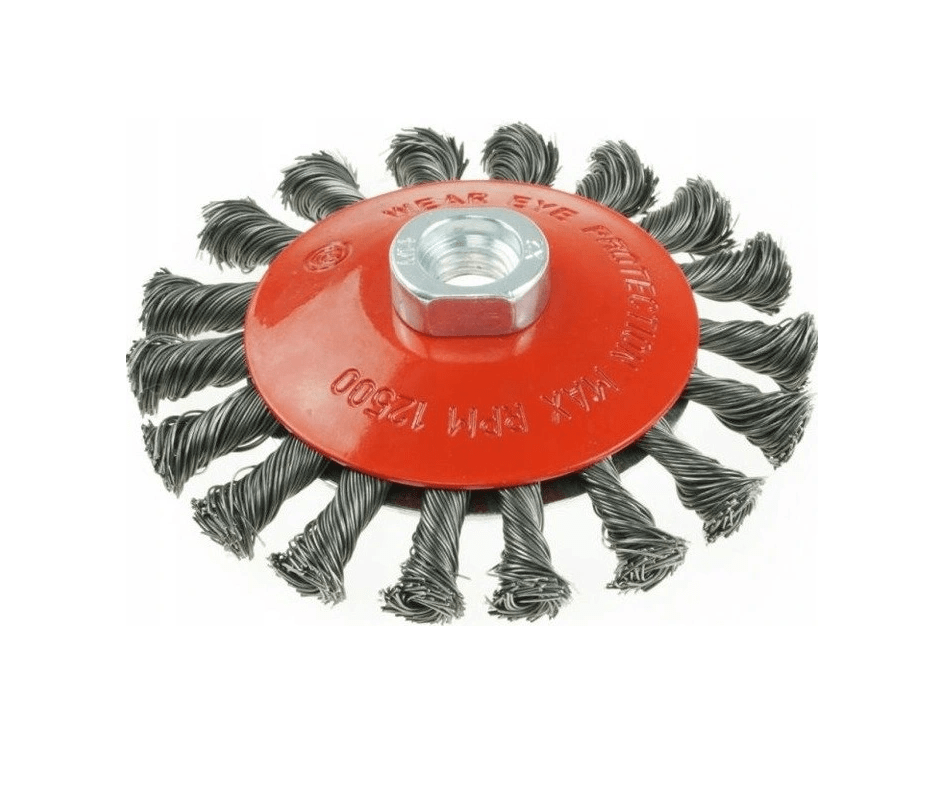 Szczotka druciana na szlifierkę 125mm M14 drut skręcany boczna tarczowa Falon Tech