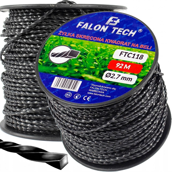 Żyłka do kosy spalinowej 3 mm 74 metry skręcana kwadrat Falon Tech