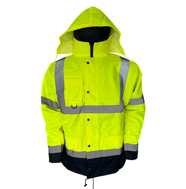 Kurtka zimowa ocieplana ostrzegawcza odblaskowa robocza wodoodporna drogowa żółta Bhp