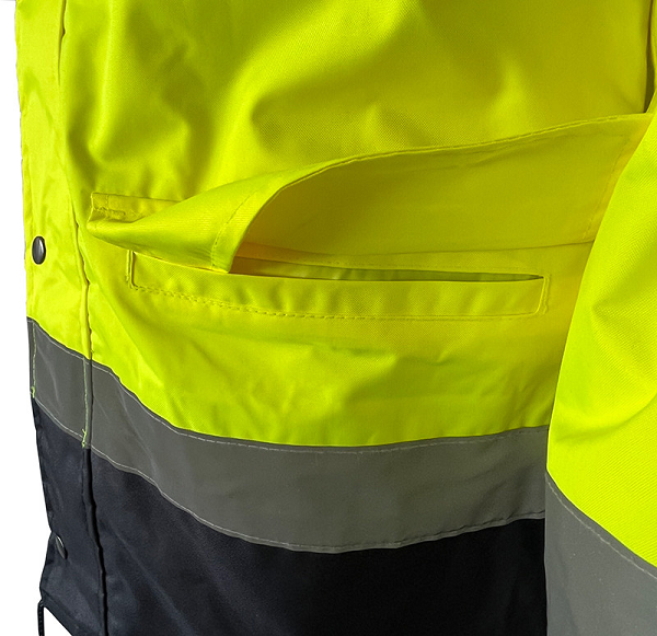 Kurtka zimowa ocieplana ostrzegawcza odblaskowa robocza wodoodporna drogowa żółta Bhp