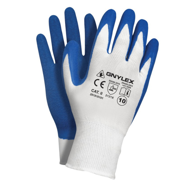 Rękawice rękawiczki robocze lateksowe GNYLEX Blue