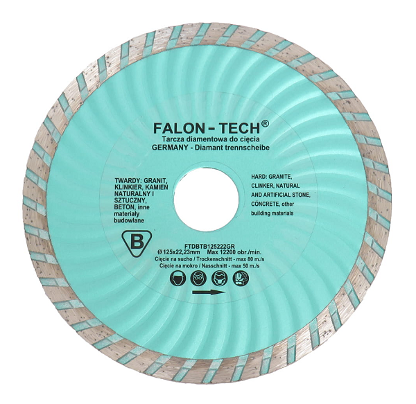 Tarcza diamentowa do cięcia płytki klinkieru betonu 125 Turbo Falon Tech