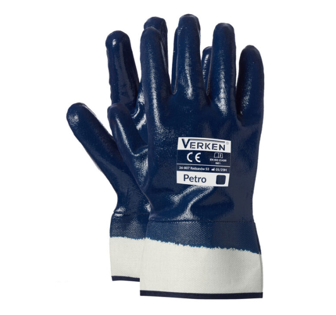 Rękawice robocze powlekane nitrylem olejoodporne PETRO Verken