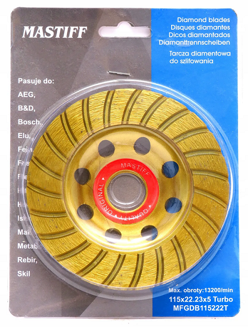 Tarcza garnkowa do szlifowania betonu 125 mm Turbo Mastiff