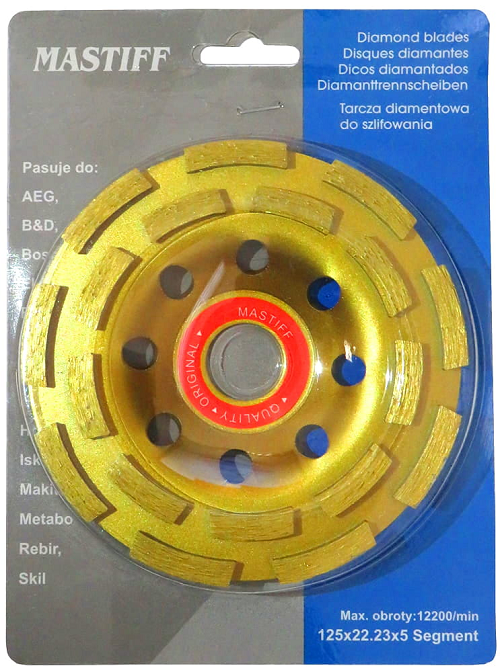 Tarcza garnkowa do szlifowania betonu 125 mm segmentowa Mastiff