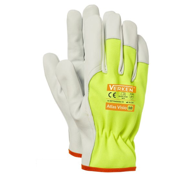 Rękawice robocze monterskie skórzane kozia skóra ATLAS VISIO VERKEN