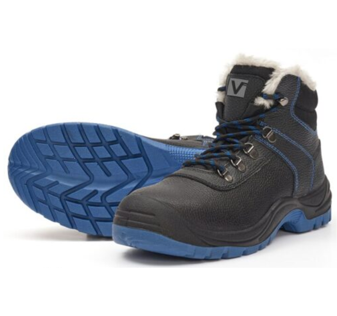 Buty robocze męskie zimowe trzewiki skórzane ocieplane z noskiem bhp ROBUST Wint BS S1