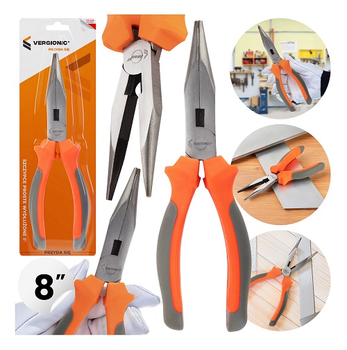 Szczypce proste wydłużone 8'' VERGIONIC