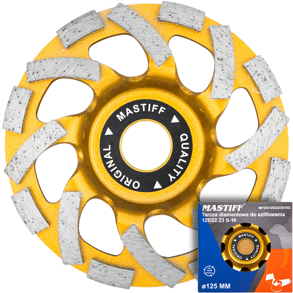 Tarcza diamentowa garnkowa do szlifowania Mastiff S-16  125×22,23 mm Gold
