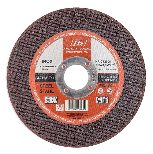 Tarcza do cięcia metalu stali INOX zbrojona szlifierki kątowej 125x0,8 mm Nest Rol