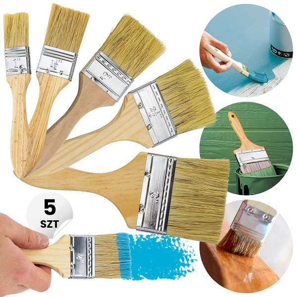 Zestaw pędzli płaskich malarskich 5 szt. VERGIONIC