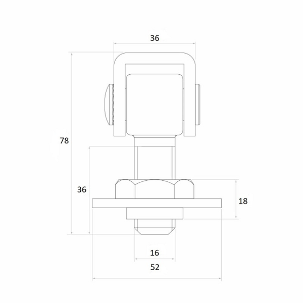 Zawias regulowany do wspawania regulowany nakrętka M20