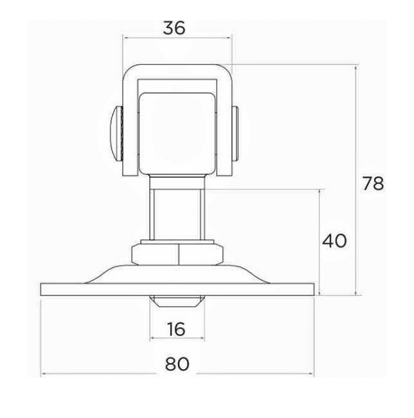 Zawias regulowany z szyldem brama furtka 80×80 M16