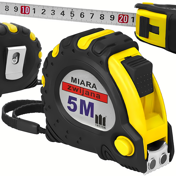 Miara miarka zwijana taśma z blokadą stalowa 5m