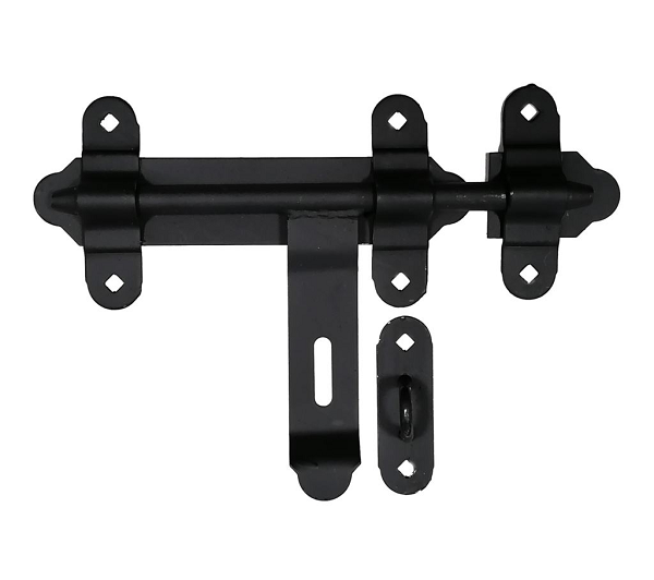 Zasuwa bramowa garażowa rygiel czarny 350mm