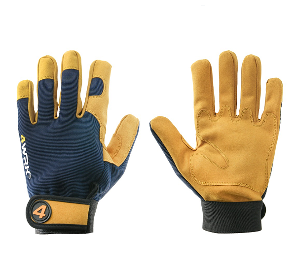 Rękawice rękawiczki robocze mechaniczne monterskie skórzane na rzep Aso