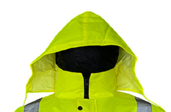 Kurtka zimowa ocieplana ostrzegawcza odblaskowa robocza wodoodporna drogowa żółta kaptur Bhp