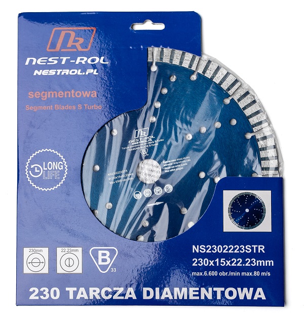 Tarcza diamentowa S-Turbo do cięcia betonu kostki 230 15 mm Nest Rol