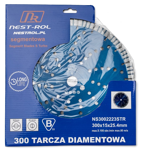 Tarcza diamentowa S-Turbo do cięcia betonu kostki 300 15 mm Nest Rol