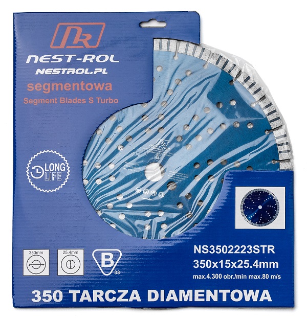 Tarcza diamentowa S-Turbo do cięcia betonu kostki 350 15 mm Nest Rol