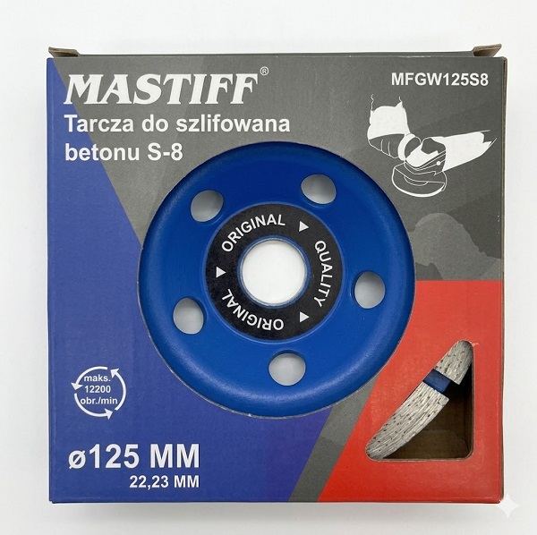 Tarcza diamentowa garnkowa do szlifowania Mastiff S-8  125 mm Mastiff