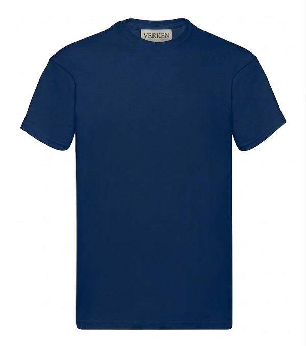Koszulka T-shirt męska 100% bawełniana granatowa Verken