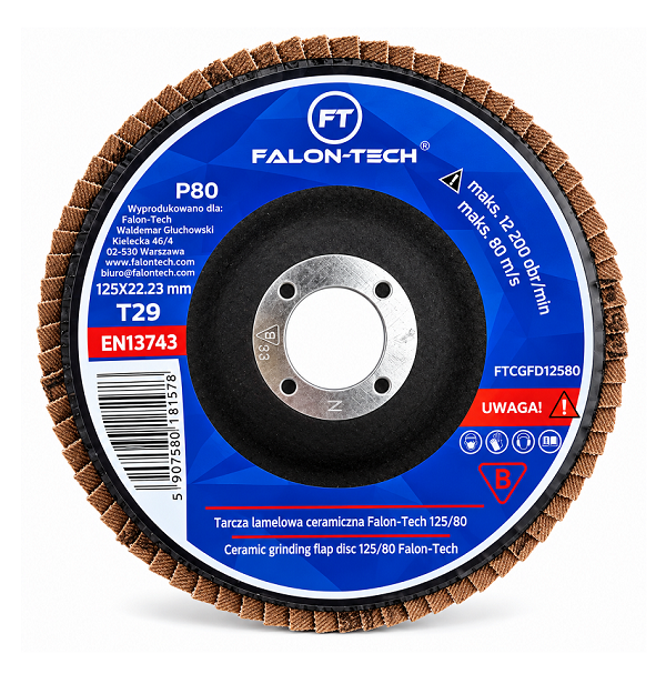 Tarcza Lamelkowa Listkowa ceramiczna do szlifowania 125mm Falon Tech