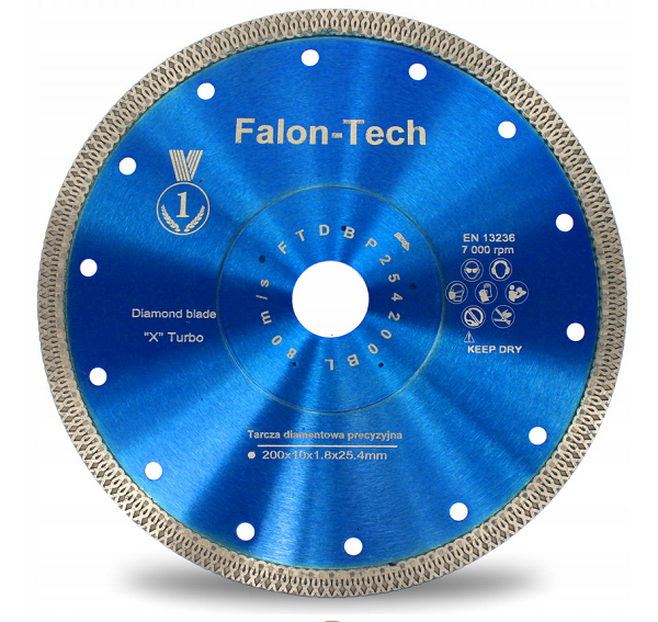 Tarcza diamentowa do cięcia gresu płytek 230/22,2 precyzyjna Falon Tech