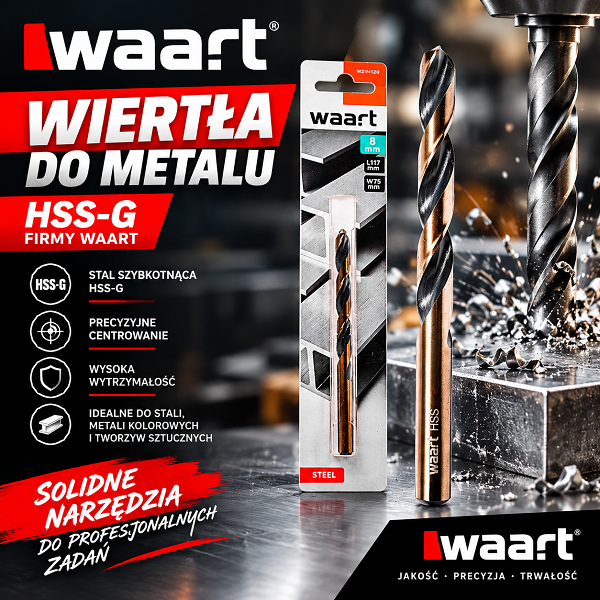 Wiertło kobaltowe szlifowane do metalu stali HSS-G Waart