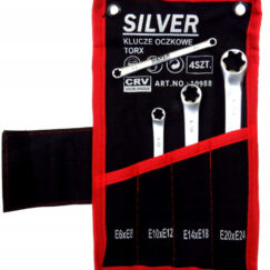 Klucze oczkowe torx 4 szt zestaw kluczy e6-e24 etui